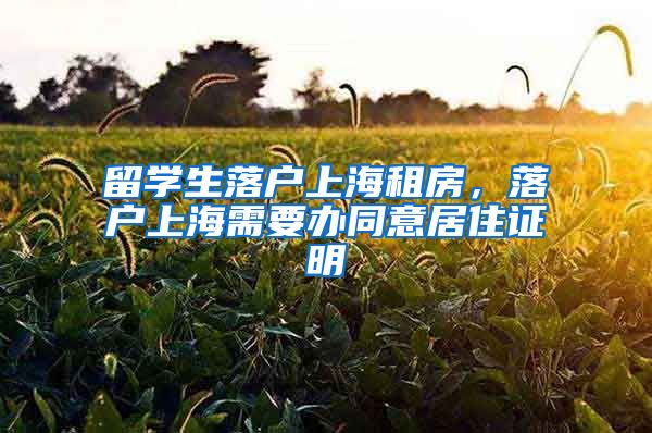 留学生落户上海租房，落户上海需要办同意居住证明