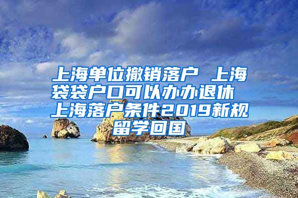 上海单位撤销落户 上海袋袋户口可以办办退休 上海落户条件2019新规留学回国