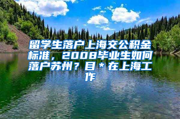 留学生落户上海交公积金标准，2008毕业生如何落户苏州？目＊在上海工作