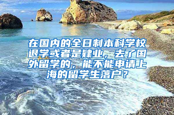 在国内的全日制本科学校退学或者是肄业，去了国外留学的，能不能申请上海的留学生落户？