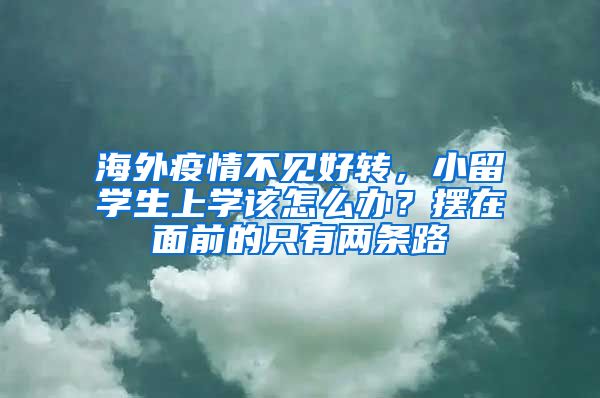 海外疫情不见好转，小留学生上学该怎么办？摆在面前的只有两条路