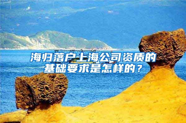 海归落户上海公司资质的基础要求是怎样的？