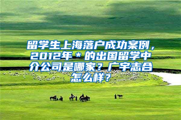 留学生上海落户成功案例，2012年＊的出国留学中介公司是哪家？广宇志合怎么样？