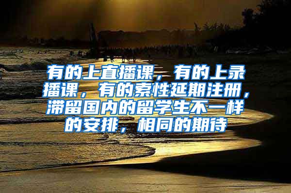 有的上直播课，有的上录播课，有的索性延期注册，滞留国内的留学生不一样的安排，相同的期待