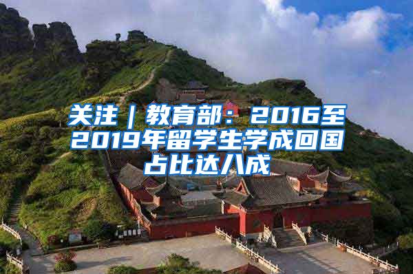 关注｜教育部：2016至2019年留学生学成回国占比达八成