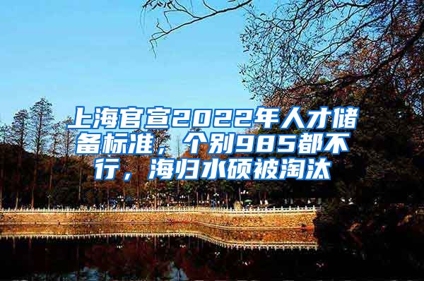上海官宣2022年人才储备标准，个别985都不行，海归水硕被淘汰