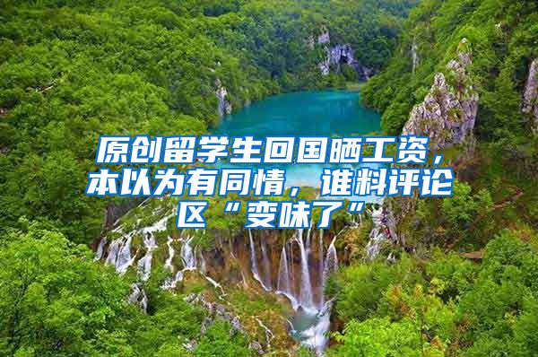 原创留学生回国晒工资，本以为有同情，谁料评论区“变味了”