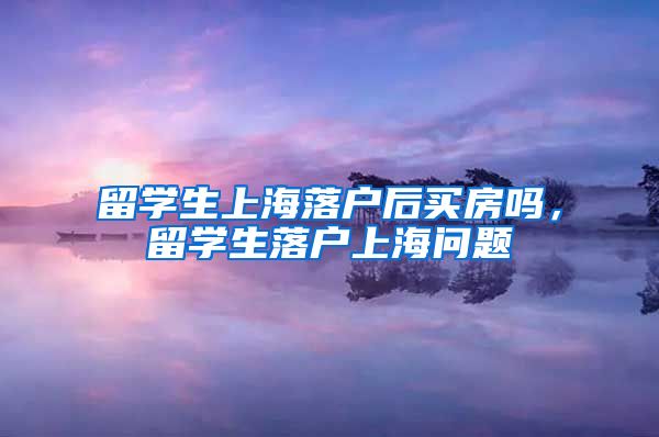 留学生上海落户后买房吗，留学生落户上海问题