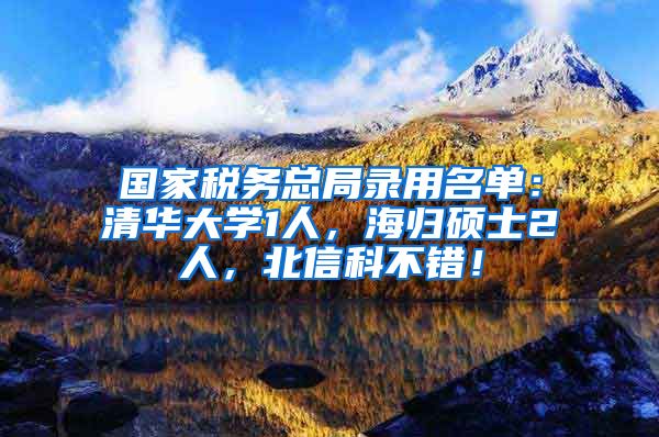 国家税务总局录用名单：清华大学1人，海归硕士2人，北信科不错！