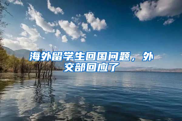 海外留学生回国问题，外交部回应了