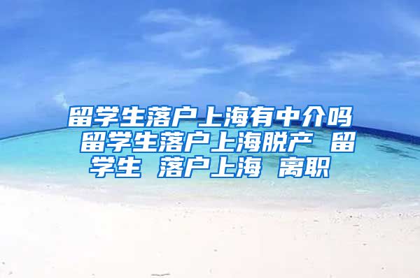 留学生落户上海有中介吗 留学生落户上海脱产 留学生 落户上海 离职