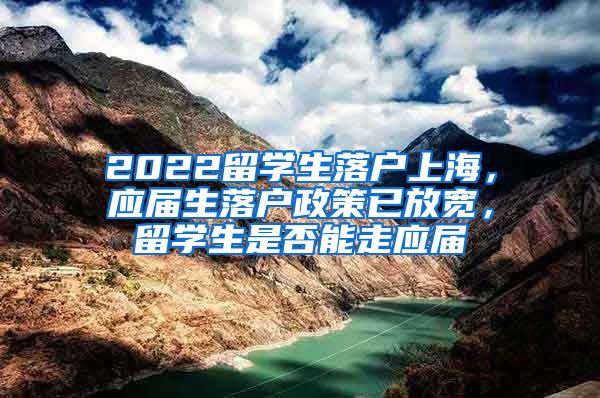 2022留学生落户上海，应届生落户政策已放宽，留学生是否能走应届