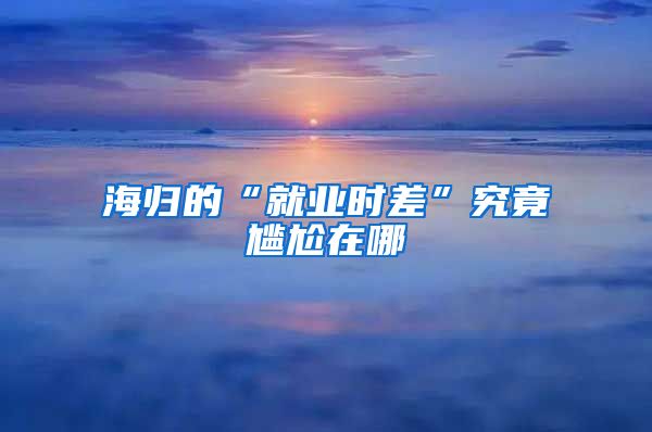 海归的“就业时差”究竟尴尬在哪