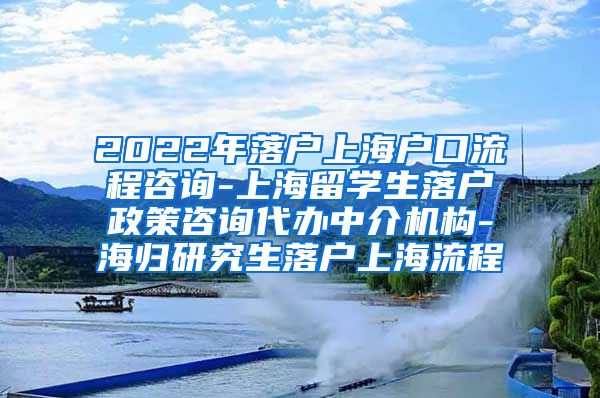 2022年落户上海户口流程咨询-上海留学生落户政策咨询代办中介机构-海归研究生落户上海流程