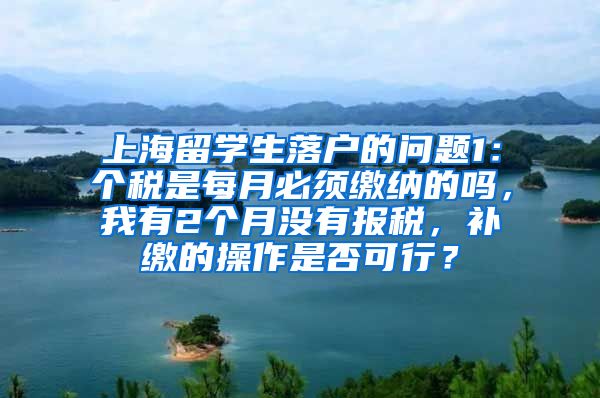 上海留学生落户的问题1：个税是每月必须缴纳的吗，我有2个月没有报税，补缴的操作是否可行？