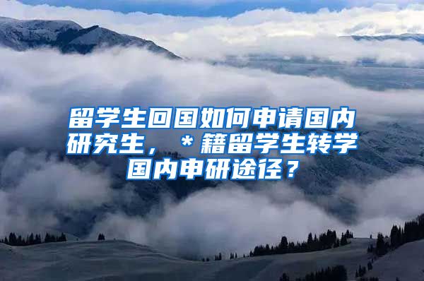 留学生回国如何申请国内研究生，＊籍留学生转学国内申研途径？