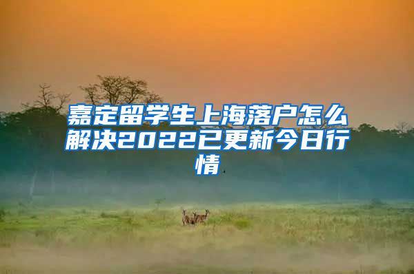 嘉定留学生上海落户怎么解决2022已更新今日行情