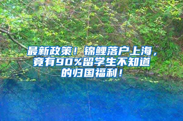 最新政策！锦鲤落户上海，竟有90%留学生不知道的归国福利！