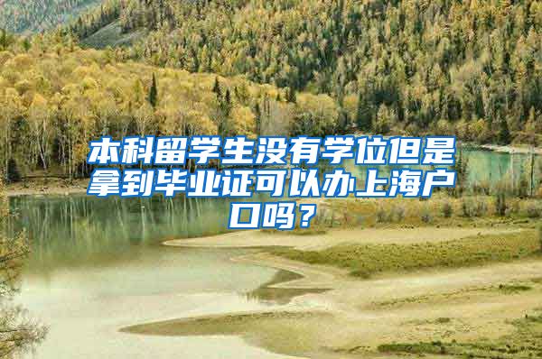 本科留学生没有学位但是拿到毕业证可以办上海户口吗？