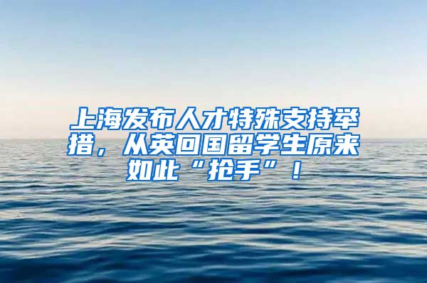 上海发布人才特殊支持举措，从英回国留学生原来如此“抢手”！