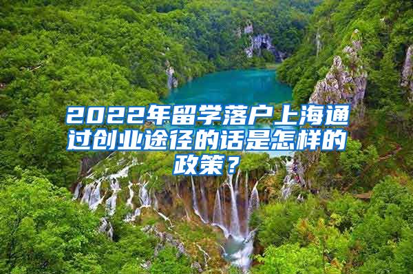 2022年留学落户上海通过创业途径的话是怎样的政策？