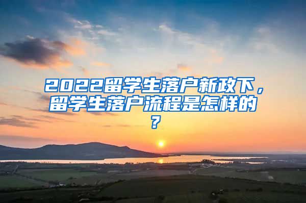 2022留学生落户新政下，留学生落户流程是怎样的？