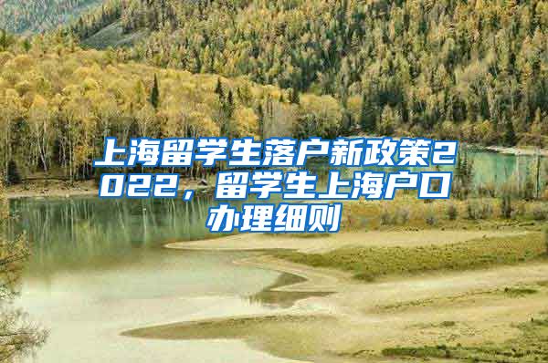 上海留学生落户新政策2022，留学生上海户口办理细则