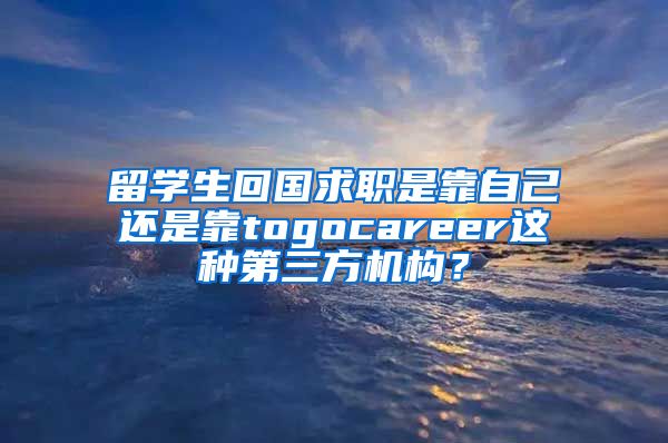 留学生回国求职是靠自己还是靠togocareer这种第三方机构？