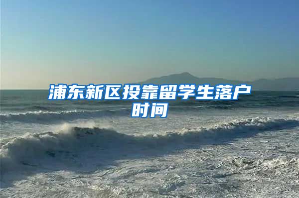 浦东新区投靠留学生落户时间