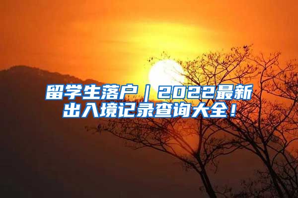 留学生落户｜2022最新出入境记录查询大全！