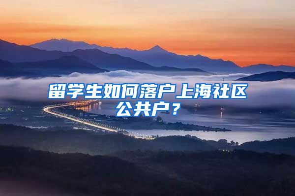 留学生如何落户上海社区公共户？