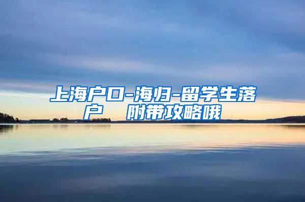 上海户口-海归-留学生落户  附带攻略哦