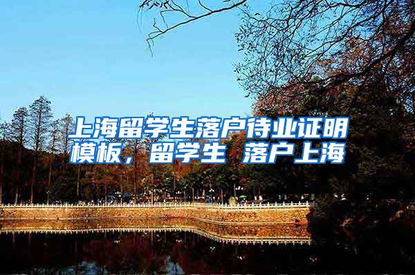 上海留学生落户待业证明模板，留学生 落户上海