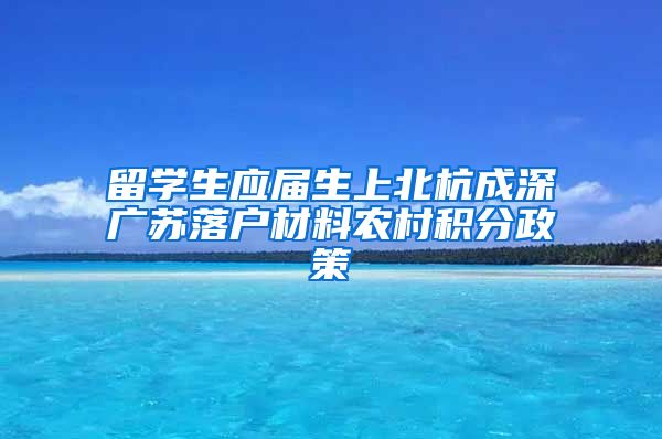 留学生应届生上北杭成深广苏落户材料农村积分政策