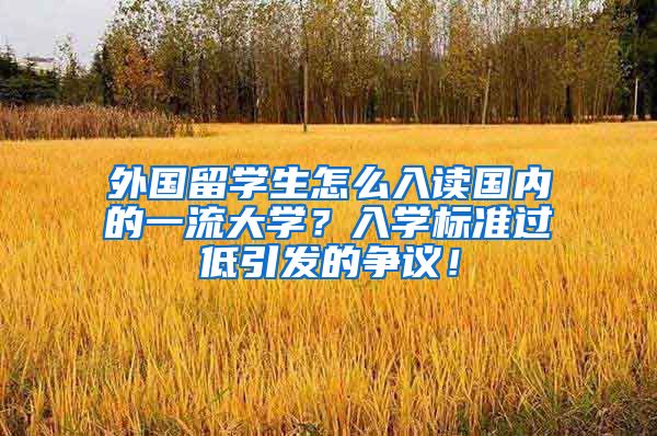 外国留学生怎么入读国内的一流大学？入学标准过低引发的争议！