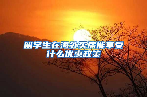 留学生在海外买房能享受什么优惠政策