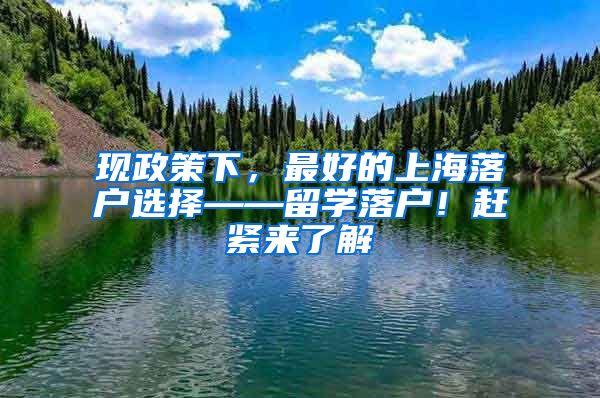 现政策下，最好的上海落户选择——留学落户！赶紧来了解→