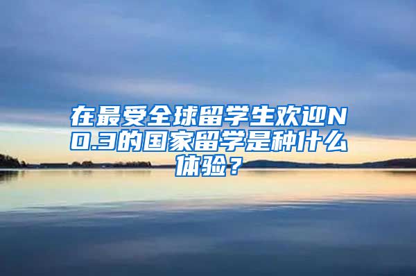 在最受全球留学生欢迎NO.3的国家留学是种什么体验？