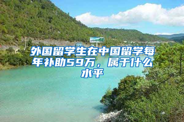 外国留学生在中国留学每年补助59万，属于什么水平