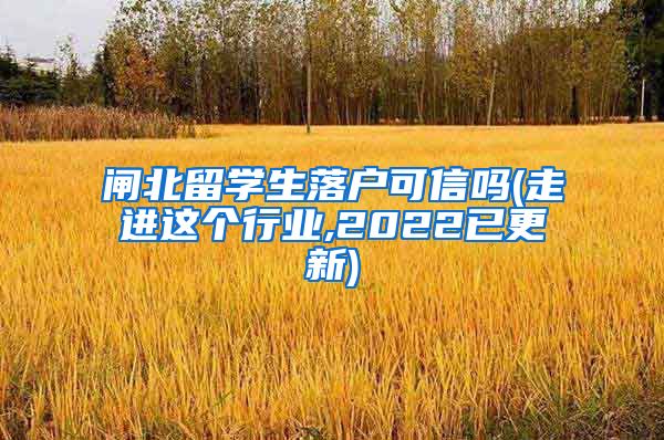 闸北留学生落户可信吗(走进这个行业,2022已更新)