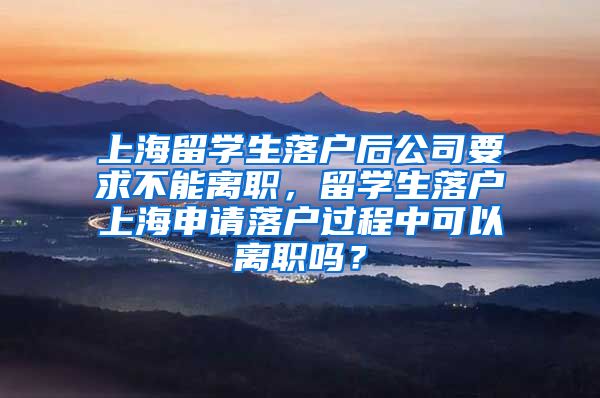 上海留学生落户后公司要求不能离职，留学生落户上海申请落户过程中可以离职吗？