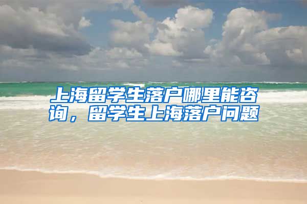 上海留学生落户哪里能咨询，留学生上海落户问题