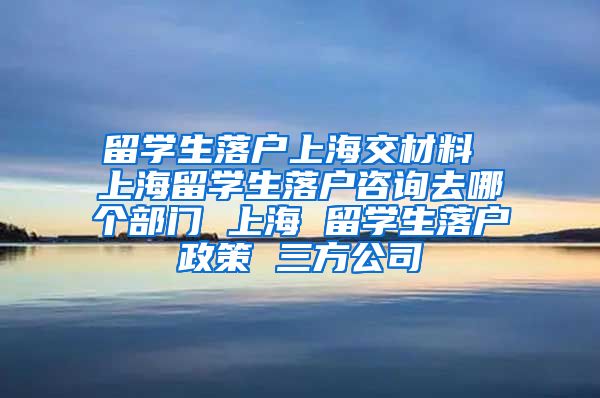 留学生落户上海交材料 上海留学生落户咨询去哪个部门 上海 留学生落户政策 三方公司