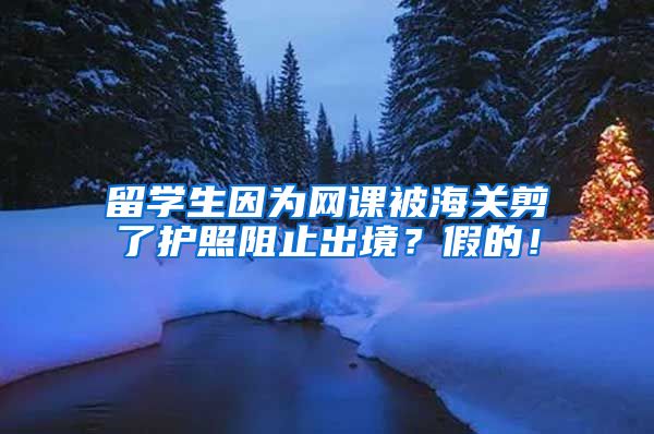 留学生因为网课被海关剪了护照阻止出境？假的！