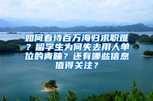 如何看待百万海归求职难？留学生为何失去用人单位的青睐？还有哪些信息值得关注？