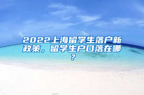 2022上海留学生落户新政策，留学生户口落在哪？