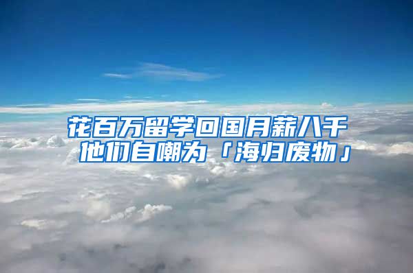 花百万留学回国月薪八千 他们自嘲为「海归废物」