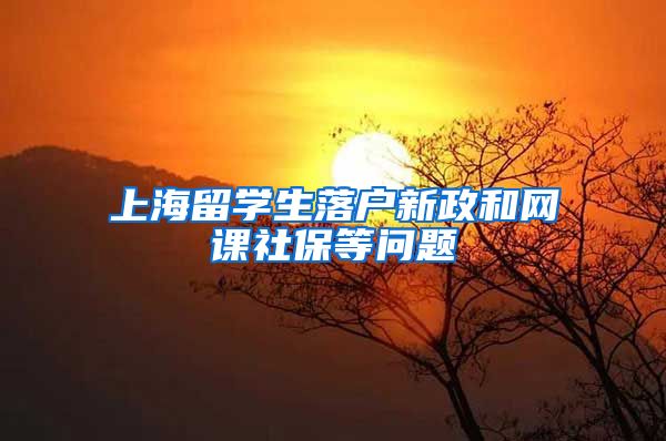 上海留学生落户新政和网课社保等问题