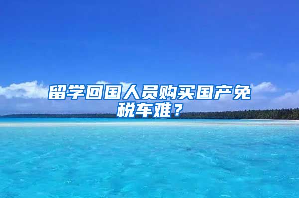 留学回国人员购买国产免税车难？