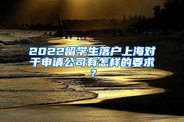 2022留学生落户上海对于申请公司有怎样的要求？